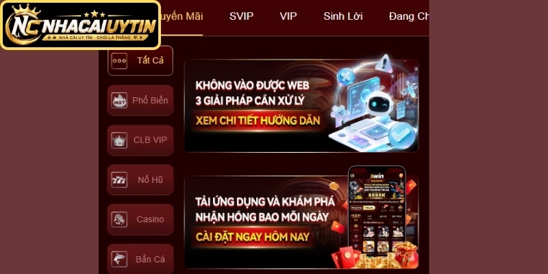 Khuyến mãi 3WIN nổi bật theo từng nhóm